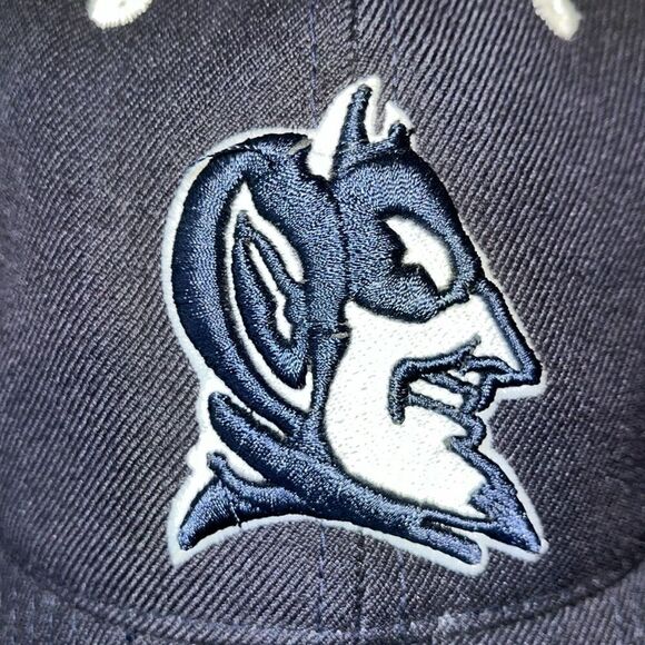 Vintage Old Duke Blue Devils made in USA Fitted Wool worn hat Cap retro style - Picture 2 of 6